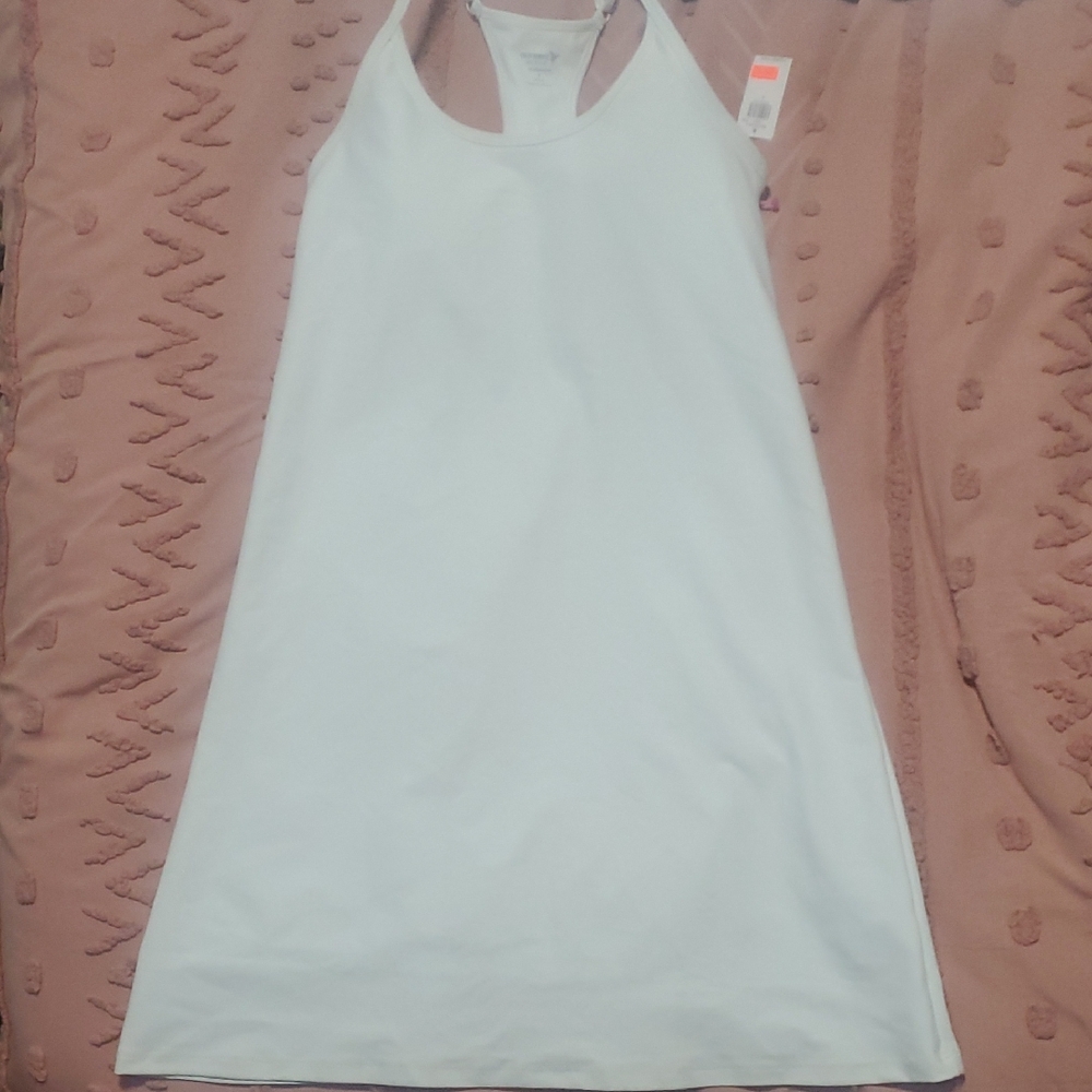 Old Navy White and Pink Active Powersoft Racerback Tank